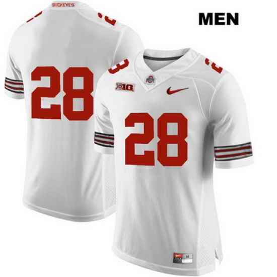 Amari McMahon Nike Ohio State Buckeyes Stitched Authentic Mens  28 White College Football Jersey Without Name Jersey